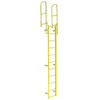 Cotterman - F28W Fixed Steel Wall Ladder w/ Walk Thru-Rail | 3 Sections | 30 Ft 8 In