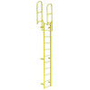 Cotterman F48W Fixed Steel Wall Ladder with Walk Thru-Rail, 5 Sections, Steel Climbing Ladder.