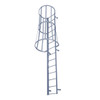Cotterman - F25SC Fixed Steel Wall Ladder w/ Safety Cage | 2 Sections | 24 Ft 3 In