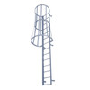 Cotterman F19SC Safety Ladder, 2 sections, 18 Ft 3 In, fixed steel wall ladder.