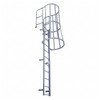 Cotterman - F32WC Fixed Steel Wall Ladder w/ Safety Cage & Walk Thru-Rail | 3 Sections | 34 Ft 8 In