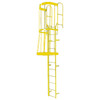 Cotterman - F36WC Fixed Steel Wall Ladder w/ Safety Cage & Walk Thru-Rail | 4 Sections | 38 Ft 8 In