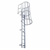 Cotterman F19WC industrial walk-thru ladder, 2 sections, 21 Ft 8 In, safety cage.