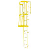 Cotterman - F28WC Fixed Steel Wall Ladder w/ Safety Cage & Walk Thru-Rail | 3 Sections | 30 Ft 8 In