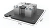 ReechCraft PowerMast 4026382 Base Foot, heavy-duty construction gear, 10x10 inch silver and black metal base.