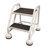 Cotterman ST-220 A2 XX P5 durable ladder, 2-step, white, with double top step and no handrail.