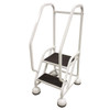 Cotterman ST-221 A2 XX P5 steel office ladder with double steps and handrail, white color.