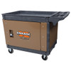 Knaack Model CA-05 Cart Armour, secure tool cart, brown and grey, on wheels, Knaack branding.
