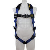Werner Fall Protection H03300X PROFORM Athletic Positioning Harness, blue straps, quick connect legs, black buckles.