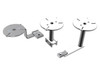 Prime Design ASH-Series universal light holders in silver color with various mounting options.