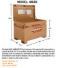Knaack Model 4830-KL JOBMASTER Chest, Weatherproof Job Box with lock, 25.25 cu ft, brown color.