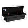 Weather Guard Model 117-X-04 Saddle Box with universal strap buckle, aluminum, black color.