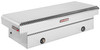 Weather Guard Model 117-X-04 Saddle Box with universal strap buckle, aluminum, full extra wide storage.