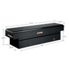 Weather Guard Model 126-X-04 black steel saddle box for truck security, 10.6 cu ft, standard size.