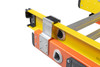 Werner T6200-2GS Series fiberglass extension ladder with 300 lb rating ladder, yellow and orange.