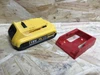 Metalmark BM-DW18-5-6 DeWalt battery mount and red holder on plywood surface, 6 pack.