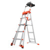 Little Giant 15131-920 fiberglass adjustable stepladder, 375 lb capacity ladder, silver and orange color.