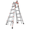 Little Giant Velocity aluminum ladder, Model 26, 300 lb Rated, with ratchet levelers, silver and orange.