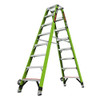 Little Giant Model 15788-001 | DS-XL, 8' Model - ANSI Type IAA - 375 lb Rated, double-sided Fiberglass Stepladder with Side-tip Wheels and GROUND CUE