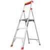 Little Giant FLIP-N-LITE 5' aluminum lightweight ladder, ANSI Type IA, 300 lb rated, orange accents.