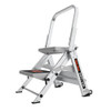 Little Giant Model 10210BA | SAFETY STEP, 2-Step Model - ANSI Type IA - 300 lb Rated, Aluminum Step Stool with Handrail