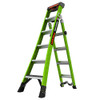 Little Giant Model 13936-071 | KING KOMBO XT, 6' - ANSI Type IAA - 375 lb Rated, Fiberglass 3-in-1 Extendable All-Access Combination Ladder with GRIP-N-GO Single- Hand Release Hinge with Rotating Wall Pad Accessory, V-bar, GROUND CUE, and HD Feet