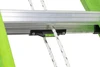 Werner AERO Box Rail Fiberglass Extension Ladder, green and silver, Type IAA, Werner brand visible.