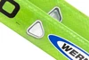 Werner AERO Box Rail Fiberglass Extension Ladder, green, with silver rungs and blue logo visible.