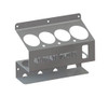 Adrian Steel 14" Spray Bottle & 1lb Tank Holder, gray metal product display stand.
