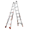 Little Giant Revolution 2.0 aluminum ladder with wheels and ratchet levelers, model 13117-801, silver color.