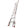 Little Giant Revolution 2.0 adjustable ladder with TIP & GLIDE wheels and RATCHET Levelers, aluminum.