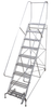 Cotterman Series 1200 Rolling Ladder / 16" Tread Width / 50 Degree Climb Angle / A3 Tread