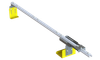 Adrian LK7 Ceiling Ladder Holder, 6.5' Beds, Chevy Silverado Utility, silver and yellow metal holder.