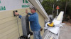 Side Track Saw Table with cordless saw attachment by Side Track Saw Tables in use.