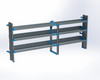 Adrian AS-2T14108GMA 3-Shelf Unit, Adrian van accessories, 14x108, grey metal shelving unit.