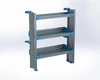 Adrian AS-2T1436FTLA 3-shelf unit for vehicle shelving, 14x36, gray with blue accents.