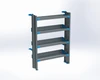 Adrian AS-2T1442FTMA 4-shelf unit, 14x42, 2T storage unit, gray with blue accents.