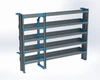 Adrian storage unit, 5-shelf, 14x84, R24/F60, grey metal frame with blue accents, Adrian brand.