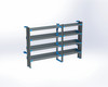 Adrian AS-2T1490FTMA 4-Shelf Unit cabinet shelving, 14 x 90, Transit Mid Roof, grey and blue.