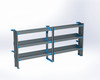 Adrian AS-2T1496FTLA 3-Shelf van storage rack, 14 x 96, Transit Low Roof, grey and blue.