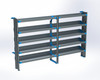 Adrian AS-2T16102FTHA 5-Shelf Unit, 16 x 102, gray with blue accents, Transit High Roof.