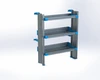 Adrian 3-Shelf Unit, 16x36, Savana 135 shelving, gray steel with blue accents, from Express.