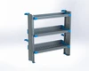 Adrian AS-2T1642FTLA 3-Shelf Unit, gray with blue accents, part of Adrian Storage solutions.