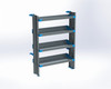 Adrian AS-2T1642FTMA 4-Shelf Unit, 16x42, mid roof storage, gray shelving unit with blue accents.