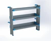 Adrian AS-2T1654FTLA 3-Shelf Unit, gray, for van accessory storage, 16x54 Transit Low Roof 148".