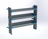 Adrian AS-2T1654GMA 3-Shelf Unit, Savana 155", 16x54, gray metal frame with blue accents.