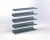 Adrian ASFK2T1454G5 5-shelf kit, 14 x 54, shelving system for vans, steel shelves.