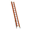 Werner D6200-2L fiberglass ladder, duty rating fiberglass ladder, Type IA, orange, with LevelSafe Pro leveler.