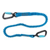 Werner Fall Protection M450008 Bungee Double Carabiner, blue, with black carabiners and connectors.