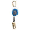 Werner Fall Protection Baseline 11' web self-retracting lifeline with snap hook, blue and gold.